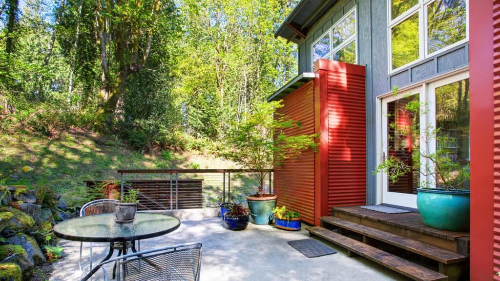 New concrete patio installation in Oakville installed by MAB for long-lasting curb appea